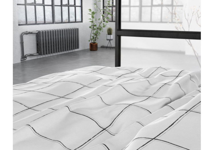 Housse de Couette Deep Check White - 200 x 220 cm - Deep check White 200 x 220 - Royal Textile 2