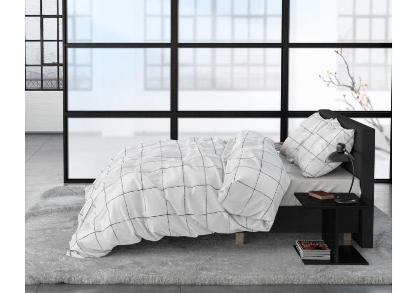 Housse de Couette Deep Check White - 200 x 220 cm - Deep check White 200 x 220 - Royal Textile