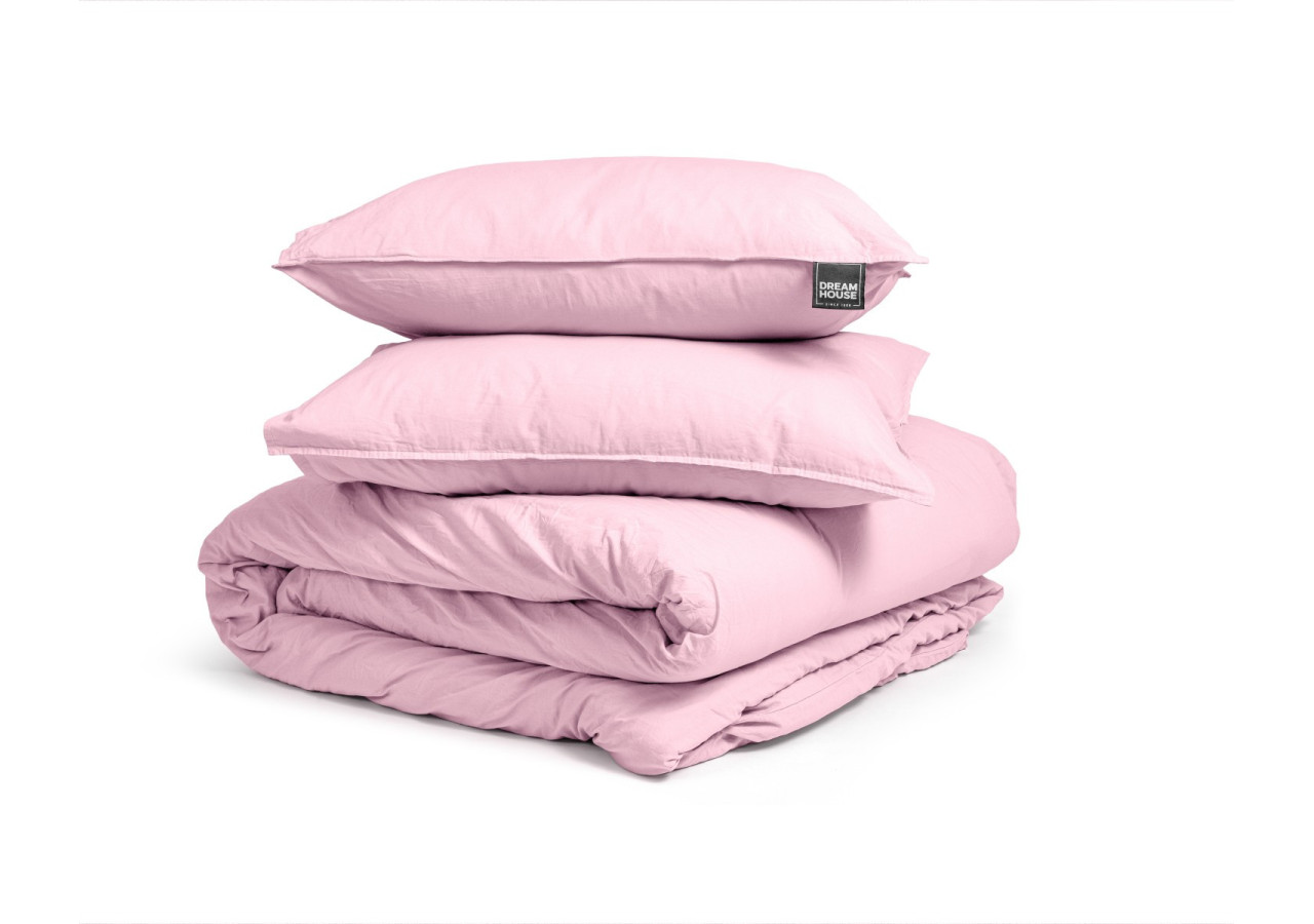 Housse de couette Stone Washed Rose - 200 x 220 cm en coton doux - 15020919 - Dreamhouse