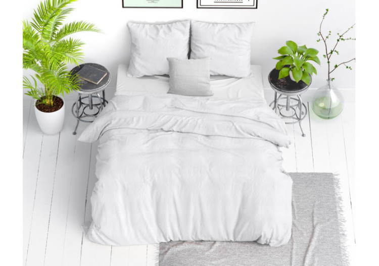 Housse de Couette Stone Washed Blanc - 140 x 220 cm en Coton Premium - 15020921 - Dreamhouse 2