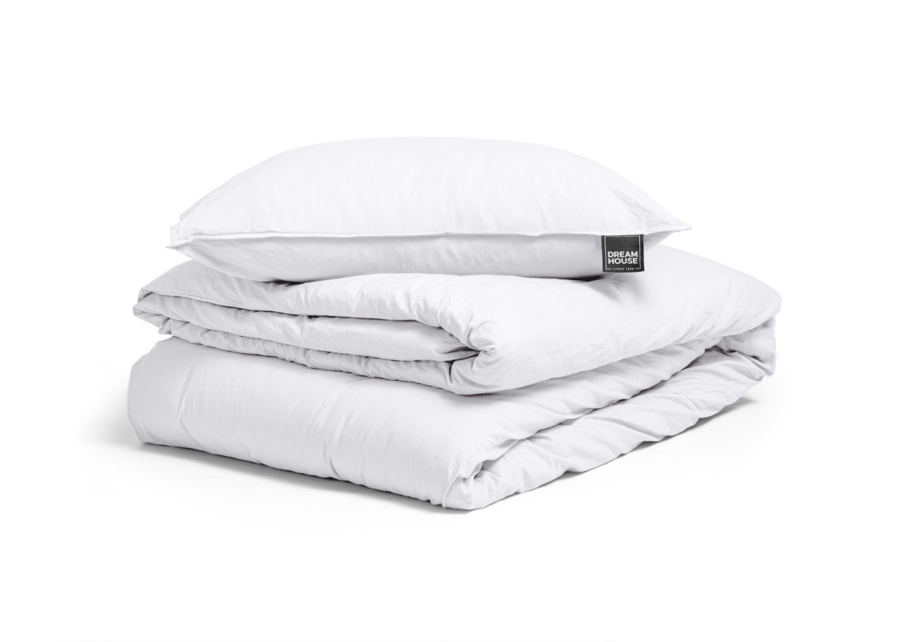 Housse de Couette Stone Washed Blanc - 140 x 220 cm en Coton Premium - 15020921 - Dreamhouse