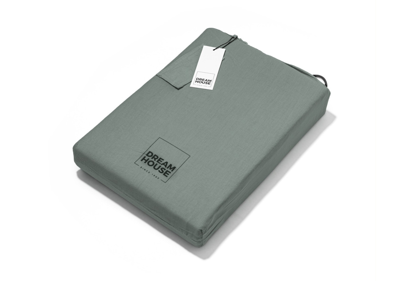 Housse de couette Stone Washed Verte - 140 x 220 cm en coton - 15020930 - Dreamhouse