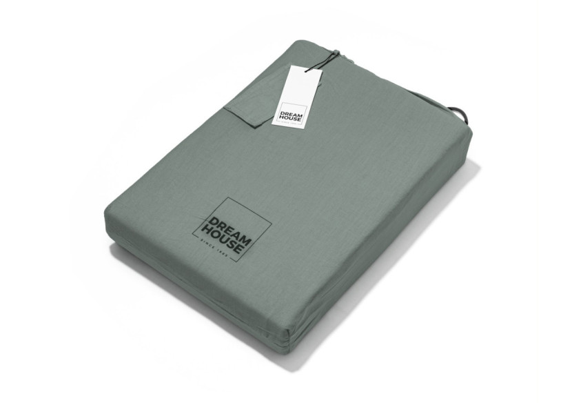Housse de couette Stone Washed Verte - 140 x 220 cm en coton - 15020930 - Dreamhouse Housse de couette Stone Washed Verte - 140 x 220 cm en coton - 15020930 - Dreamhouse