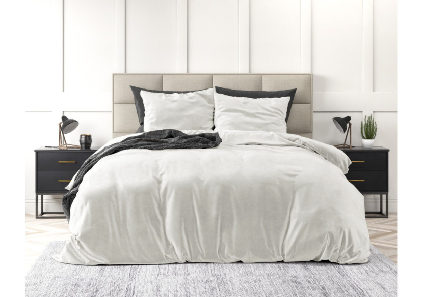 Housse de Couette Velvet Uni - Blanc 140 x 220 cm - Royal Textile