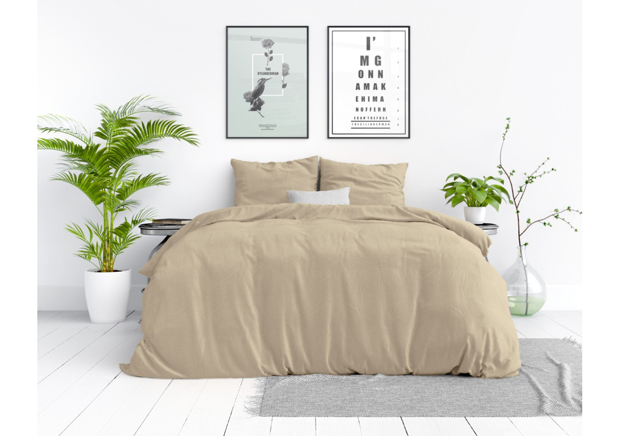 Housse de Couette Stone Washed Sable - 200 x 220 cm en Coton - 17014914 - Dreamhouse