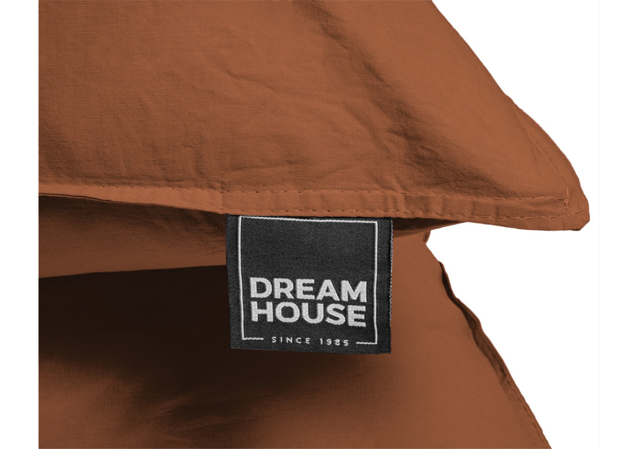 Housse de Couette Stone Washed Marron - 140 x 220 cm en Coton Luxe - 17014916 - Dreamhouse