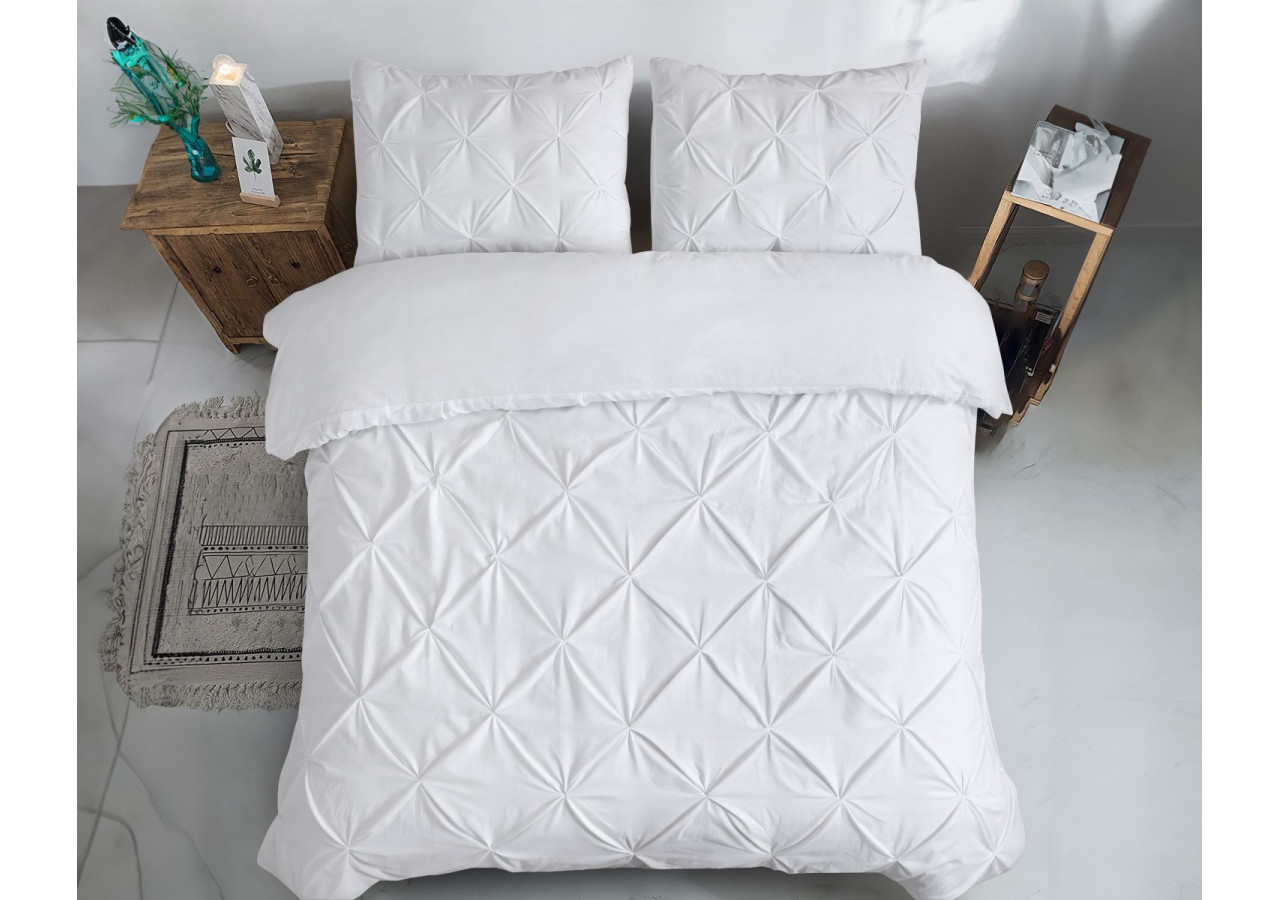 Housse de couette Salvador Blanche - 240 x 220 cm en coton doux - Salvador Wit 240 x 220 - Royal Textile