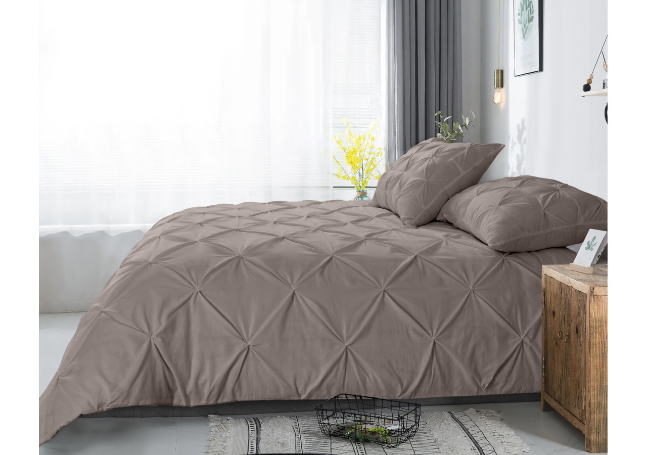 Housse de couette Salvador Taupe - 240 x 220 cm en coton doux - Salvador Taupe 240 x 220 - Royal Textile