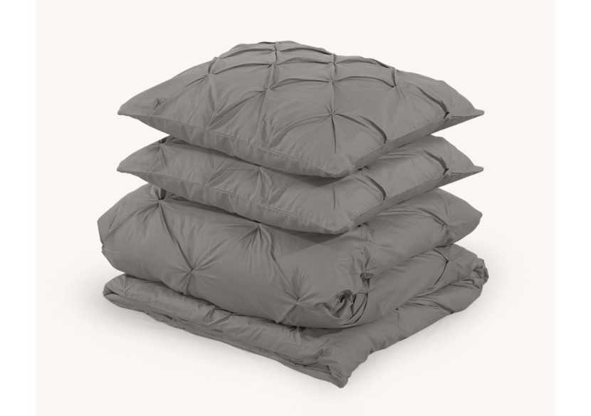 Housse de couette Salvador Taupe - 240 x 220 cm en coton doux - Salvador Taupe 240 x 220 - Royal Textile