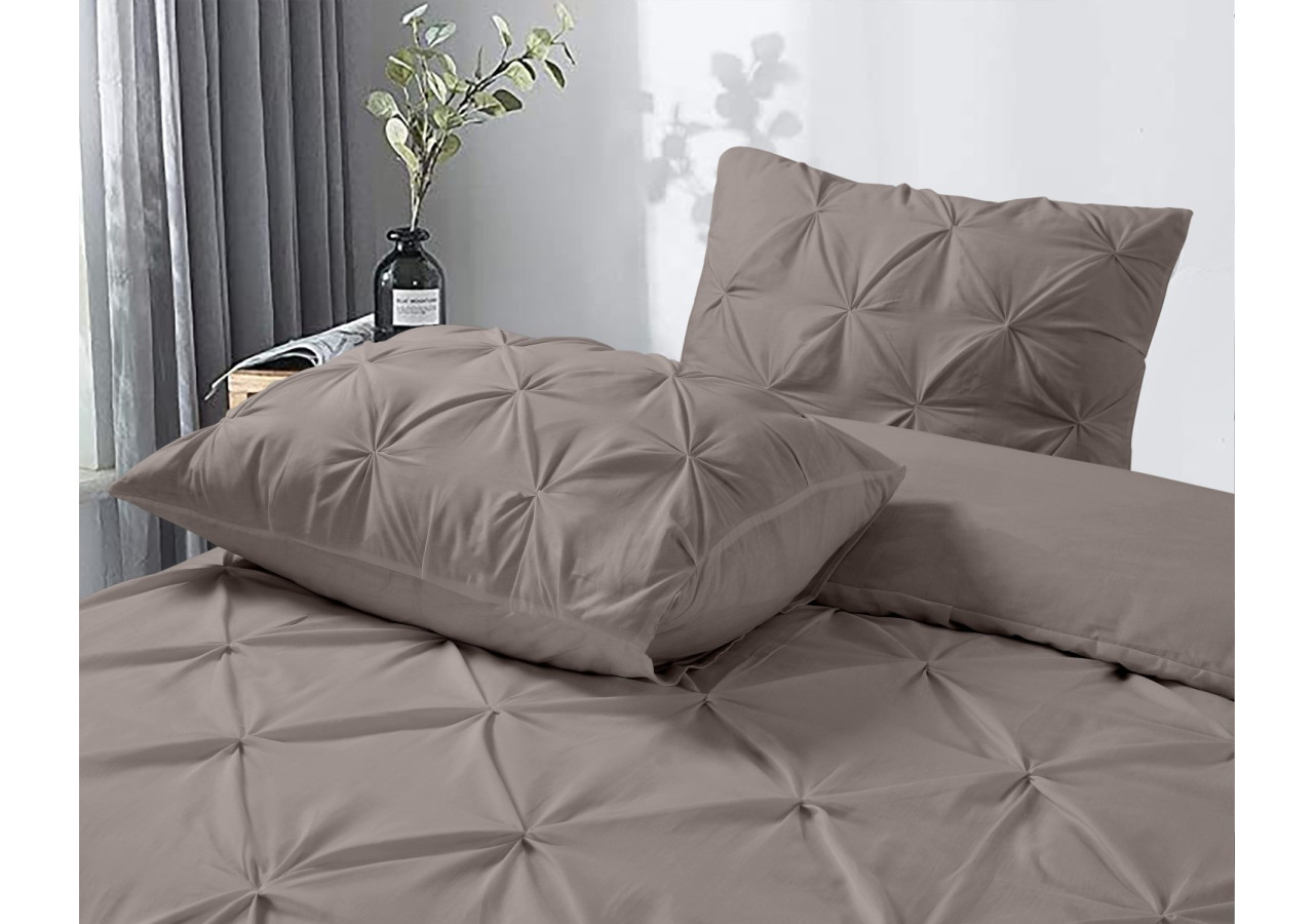 Housse de couette Salvador Taupe - 240 x 220 cm en coton doux - Salvador Taupe 240 x 220 - Royal Textile