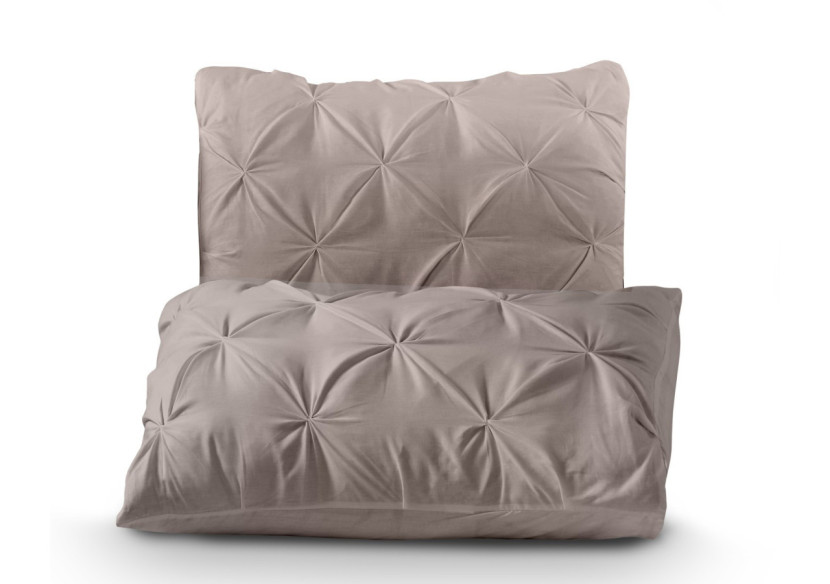 Housse de couette Salvador Taupe - 240 x 220 cm en coton doux - Salvador Taupe 240 x 220 - Royal Textile