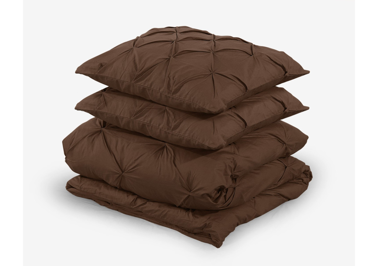 Housse de couette Salvador Marron - 240 x 220 cm en 100% coton - Salvador Bruin 240 x 220 - Royal Textile