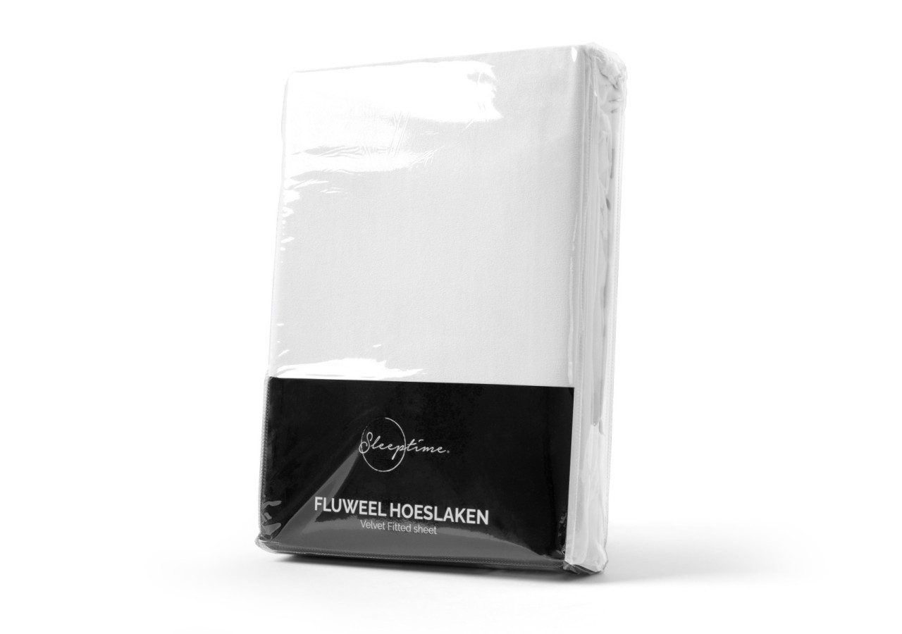 Housse de Matelas Velvet Blanc - 160 x 200 cm, confort supérieur - Velvet Hoeslaken Wit 160 x 200 - Royal Textile