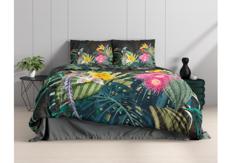 Couvre-lit Dark Forest Zwart - Satin de coton 200 x 220 cm - 17015795 - Royal Textile