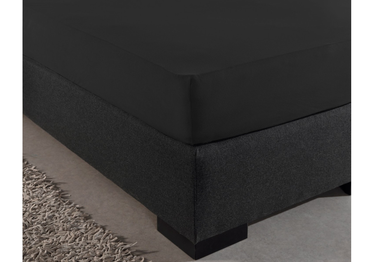 Housse de Matelas Jersey Noir - 140 x 200 cm en Coton Doux - Enkel Jersey 135 gr. Hoeslaken Zwart 140 x 200 - Royal Textile