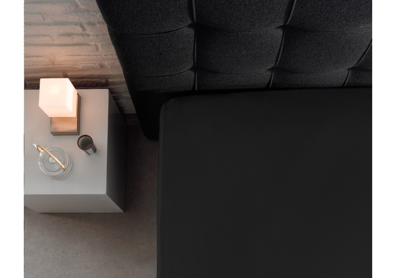 Housse de Matelas Jersey Noir - 140 x 200 cm en Coton Doux - Enkel Jersey 135 gr. Hoeslaken Zwart 140 x 200 - Royal Textile