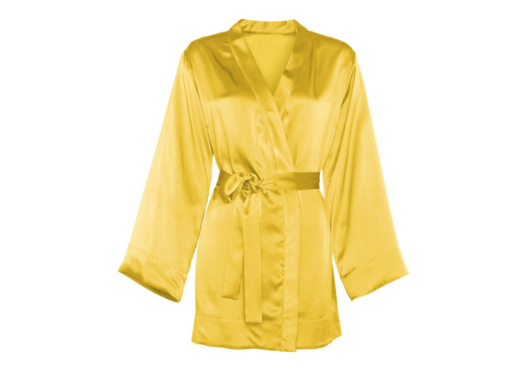 Peignoir Satin Noir Doré - 87 x 118 cm avec Manches de 40 cm - 17015675 - Sleeptime