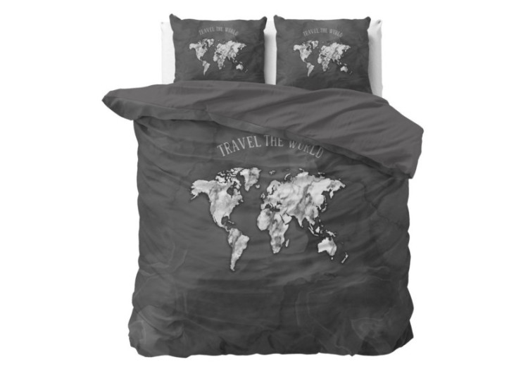 Housse de couette Marble World Antracite - 240 x 200/220 cm en coton - 14020112 - Sleeptime 2