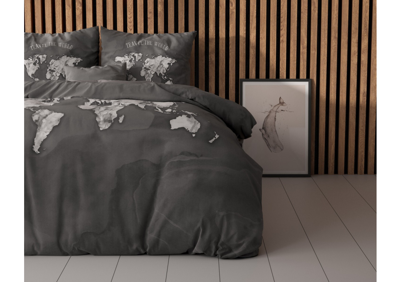 Housse de couette Marble World Antracite - 240 x 200/220 cm en coton - 14020112 - Sleeptime