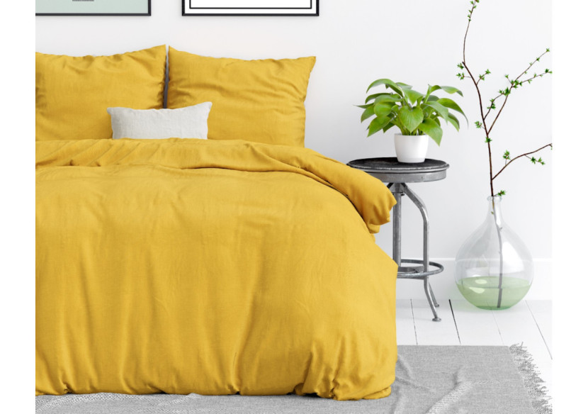 Housse de couette Stone Washed Moutarde - 240 x 220 cm en coton doux - 15020917 - Dreamhouse Housse de couette Stone Washed Moutarde - 240 x 220 cm en coton doux - 15020917 - Dreamhouse