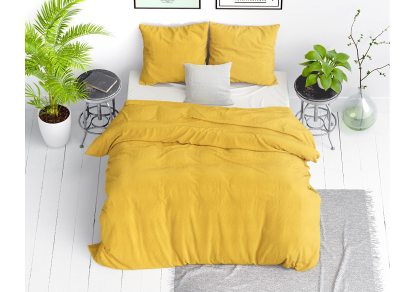 Housse de couette Stone Washed Moutarde - 240 x 220 cm en coton doux - 15020917 - Dreamhouse Housse de couette Stone Washed Moutarde - 240 x 220 cm en coton doux - 15020917 - Dreamhouse