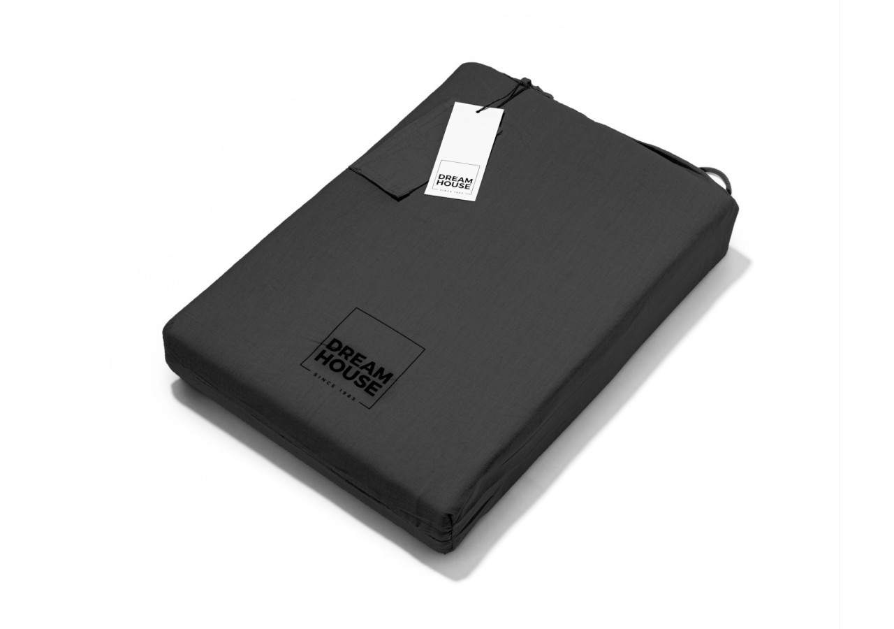 Housse de Couette Stone Washed Anthracite - 240 x 220 cm en Coton Luxe - 15020926 - Dreamhouse