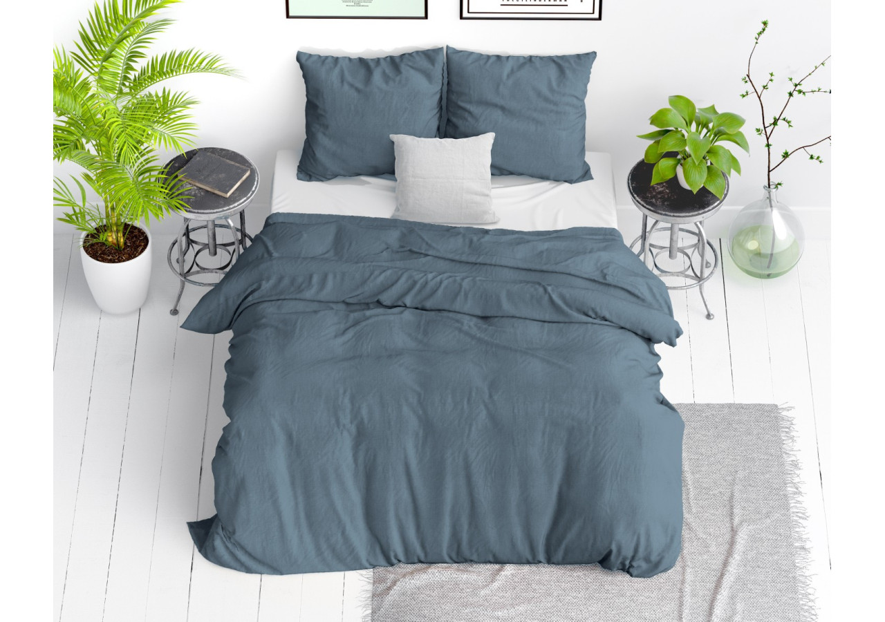 Housse de Couette Bleue - 140 x 220 cm en Coton 100% - 15020927 - Dreamhouse