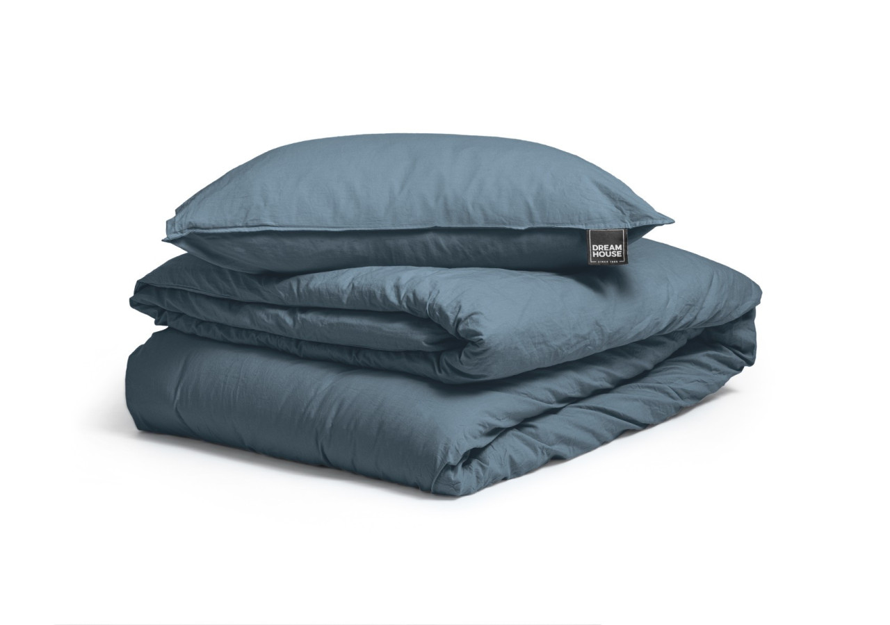 Housse de Couette Bleue - 140 x 220 cm en Coton 100% - 15020927 - Dreamhouse