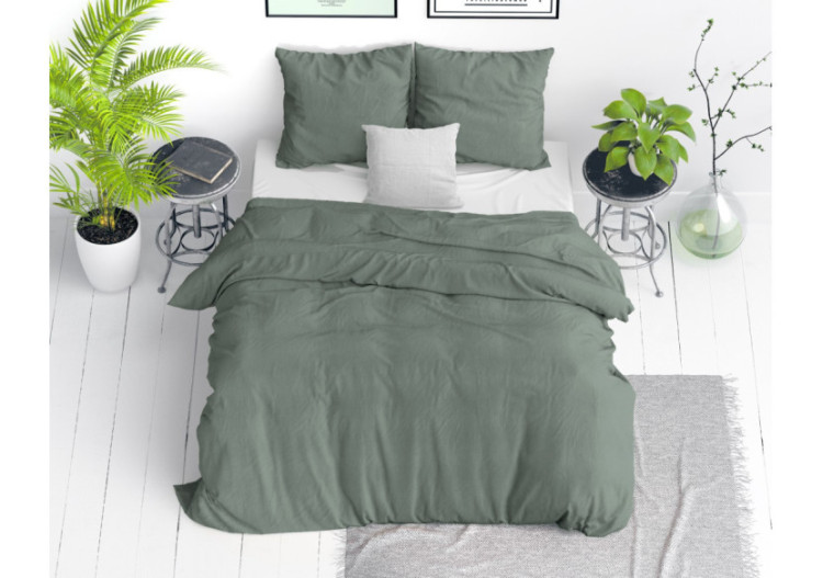 Housse de couette Stone Washed Verte - 200 x 220 cm en coton - 15020931 - Dreamhouse 2