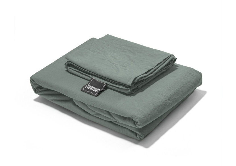 Housse de couette Stone Washed Verte - 200 x 220 cm en coton - 15020931 - Dreamhouse