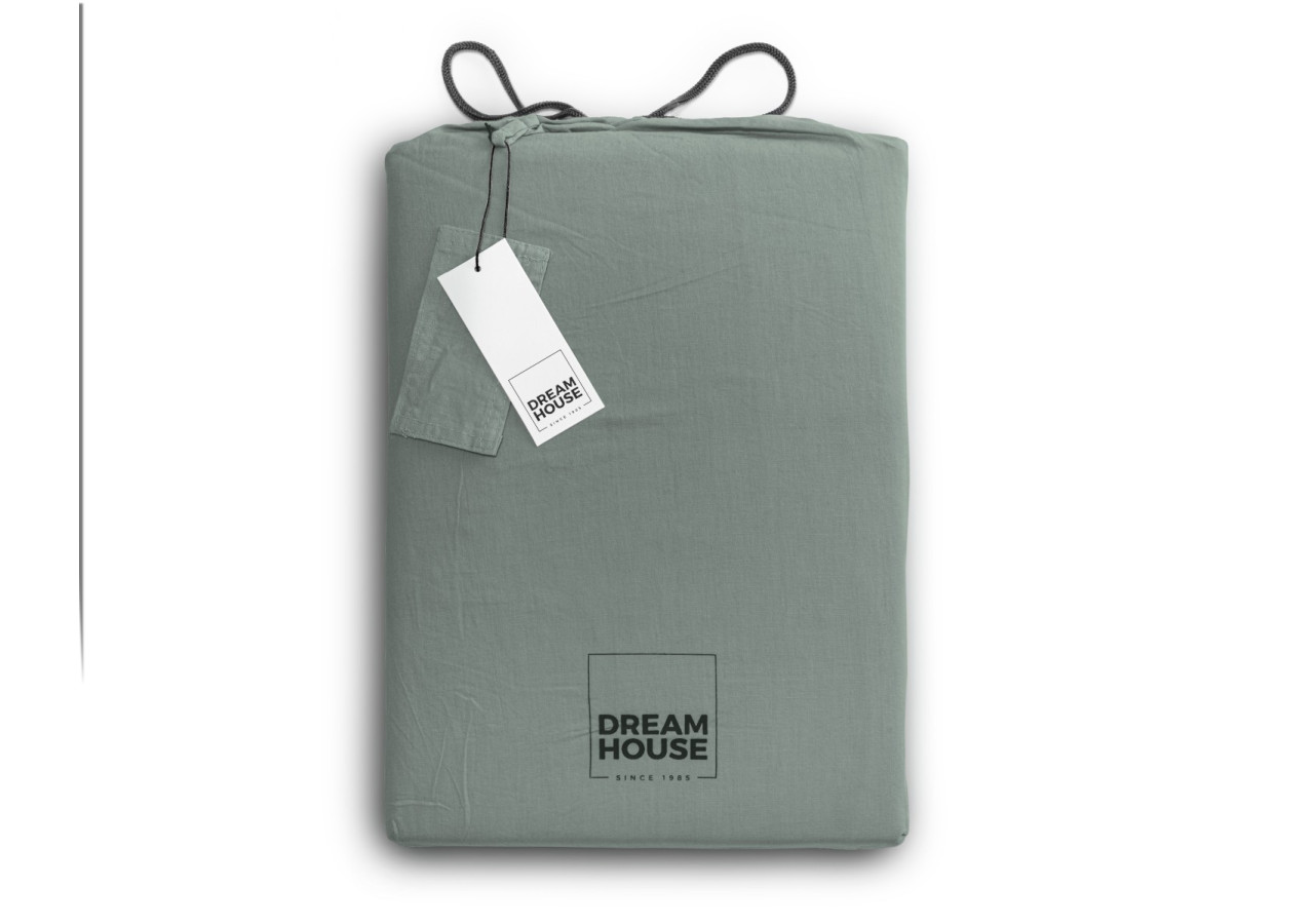 Housse de couette Stone Washed Verte - 200 x 220 cm en coton - 15020931 - Dreamhouse