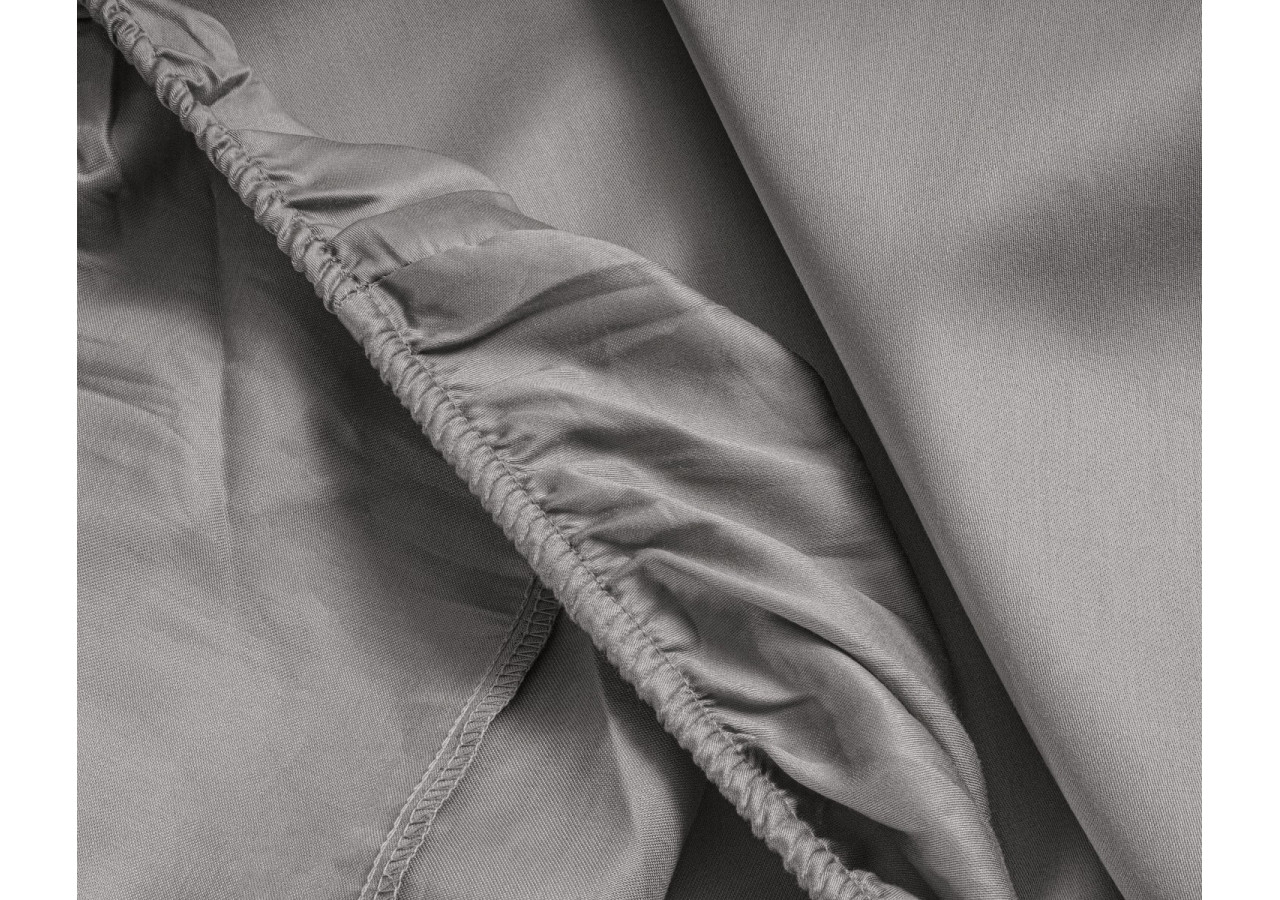Housse de Matelas Satinée Grise - 90 x 200 cm - 15020971 - Primaviera Deluxe