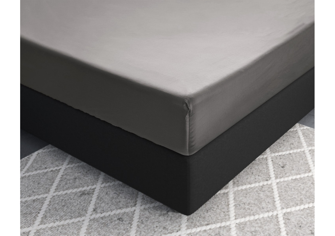 Housse de Matelas Satinée Grise - 90 x 220 cm - 15020972 - Primaviera Deluxe