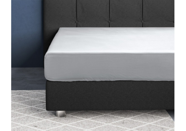 Housse de Matelas Satiny Blanche - 180 x 220 cm, Katoensatijn - 15021003 - Primaviera Deluxe