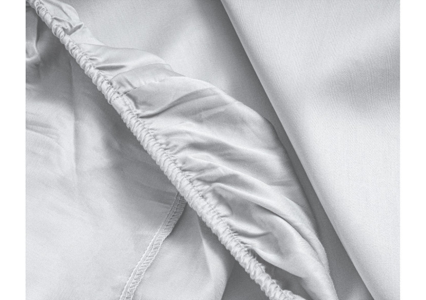 Housse de Matelas Satiny Blanche - 200 x 220 cm, Katoensatijn - 15021004 - Primaviera Deluxe