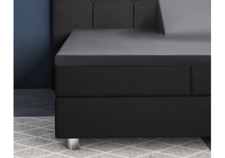 Housse de Matelas Splittopper en Satin - Anthracite 160 x 200 cm - 15024005 - Primaviera Deluxe