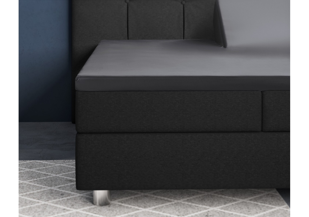 Housse de Matelas Splittopper Satijn - Antracite 180 x 220 cm - 15024007 - Primaviera Deluxe