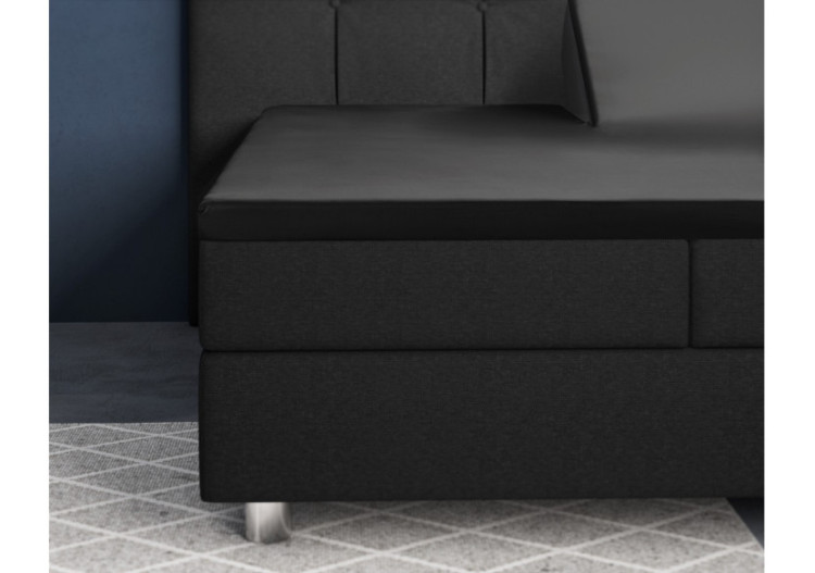 Housse de Matelas Splittopper Satijn - Noir 180 x 200 cm - 15024009 - Primaviera Deluxe