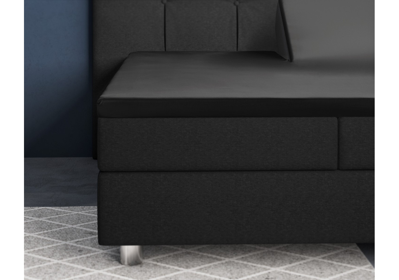 Housse de Matelas Splittopper Satijn - Noir 180 x 200 cm - 15024009 - Primaviera Deluxe