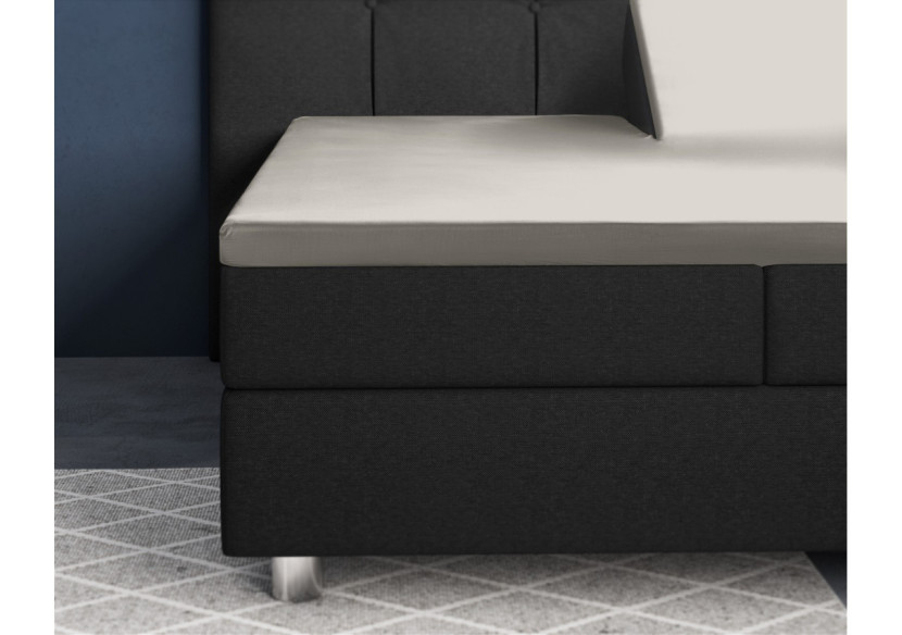 Housse de Matelas Splittopper en Satin - Crème 160 x 200 cm - 15023996 - Primaviera Deluxe