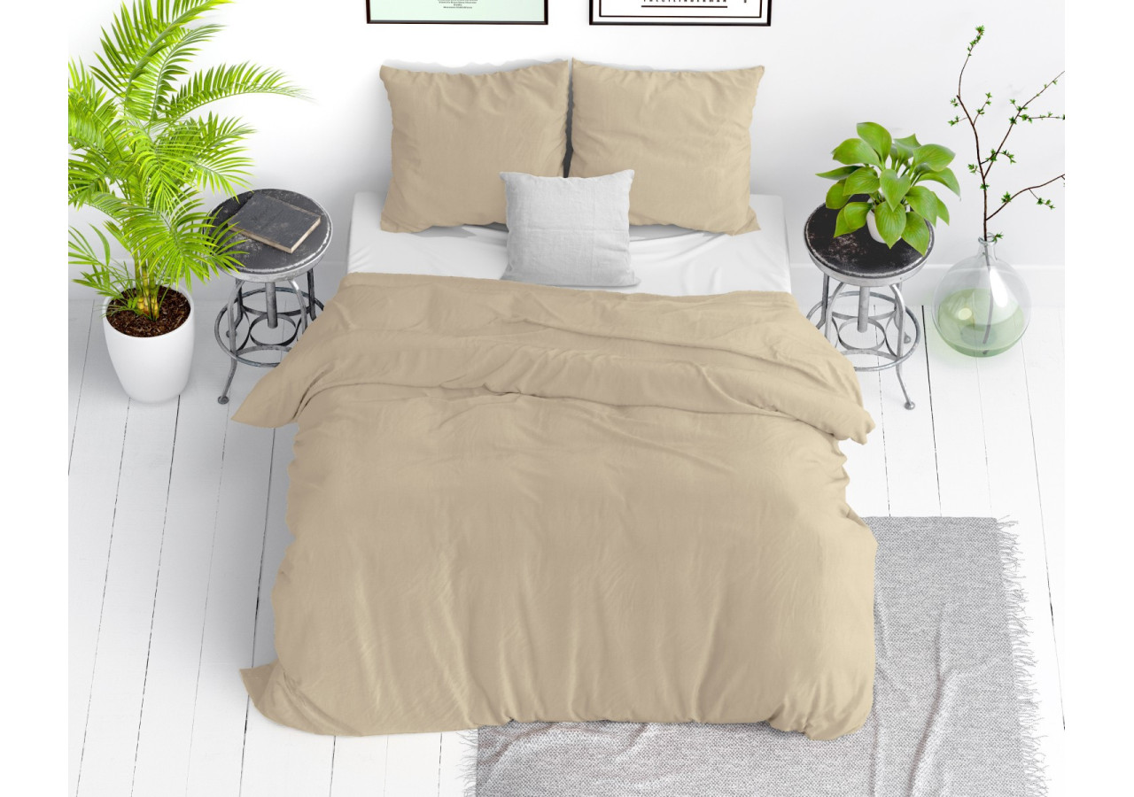 Housse de Couette Stone Washed Sable - 240 x 220 cm en Coton - 17014915 - Dreamhouse