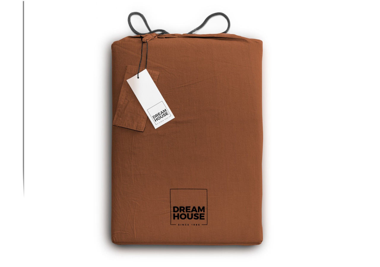 Housse de Couette Stone Washed Marron - 200 x 220 cm en Coton Luxe - 17014917 - Dreamhouse