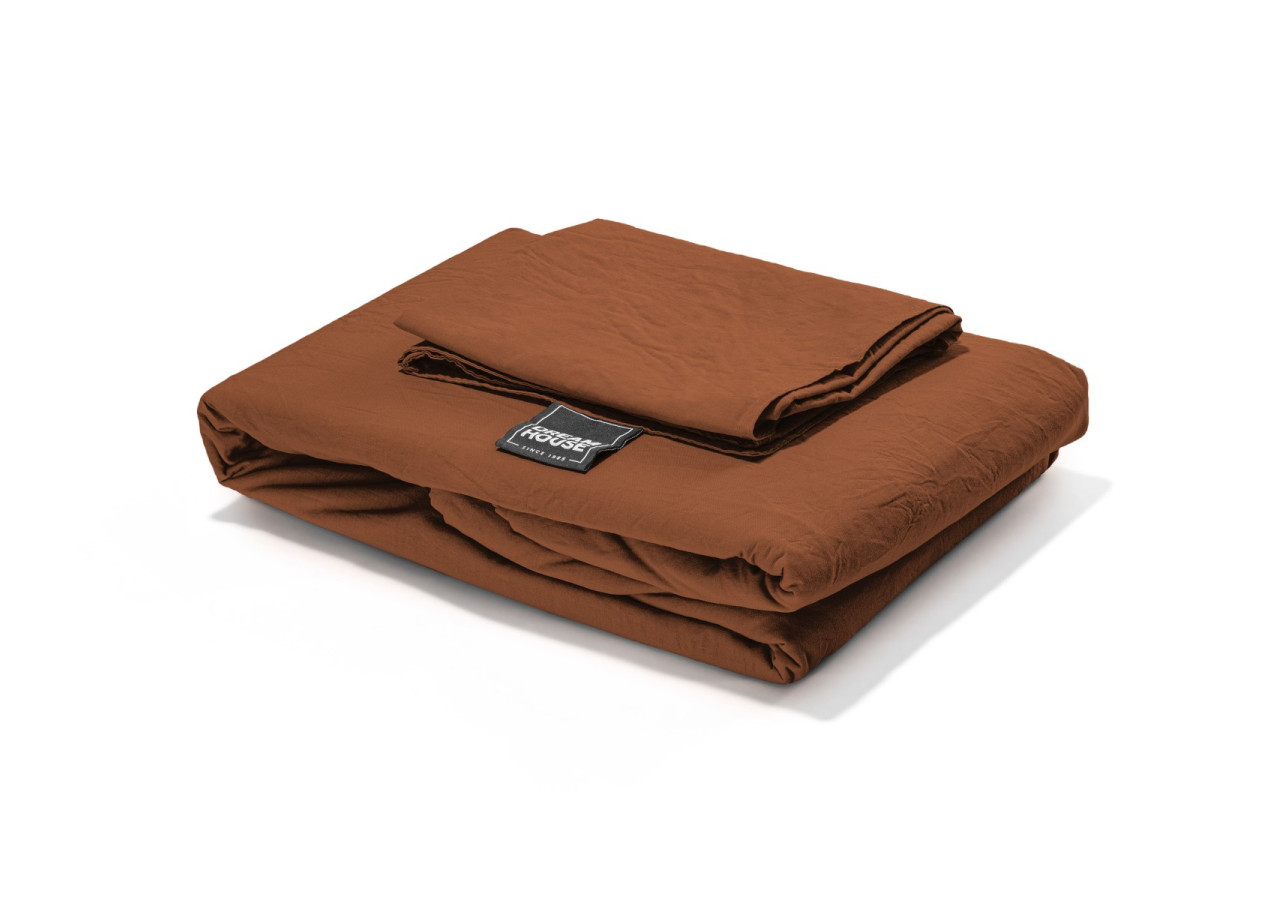 Housse de Couette Stone Washed Marron - 200 x 220 cm en Coton Luxe - 17014917 - Dreamhouse