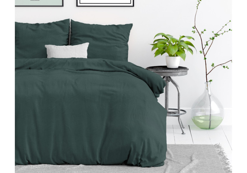 Housse de Couette Stone Washed Vert Foncé - 200 x 220 cm en Coton 100% - 17014920 - Dreamhouse Housse de Couette Stone Washed Vert Foncé - 200 x 220 cm en Coton 100% - 17014920 - Dreamhouse