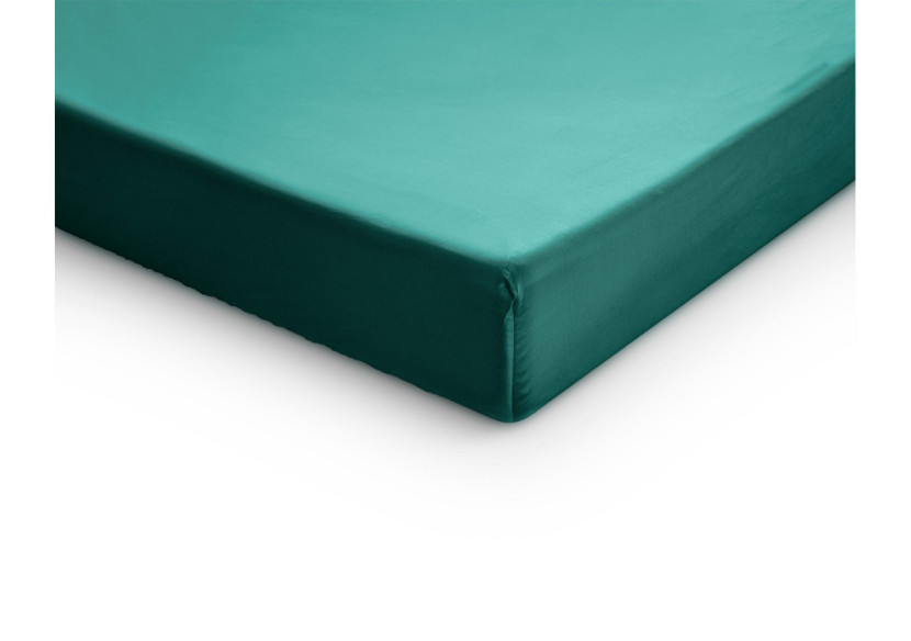 Housse de Matelas Satinée Vert Foncé - 200 x 220 cm - 17015328 - Primaviera Deluxe