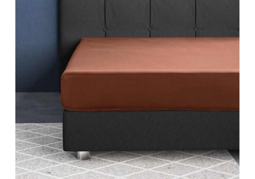 Housse de Matelas Satinée Marron - 180 x 200 cm, Élégance et Confort - 17015337 - Primaviera Deluxe
