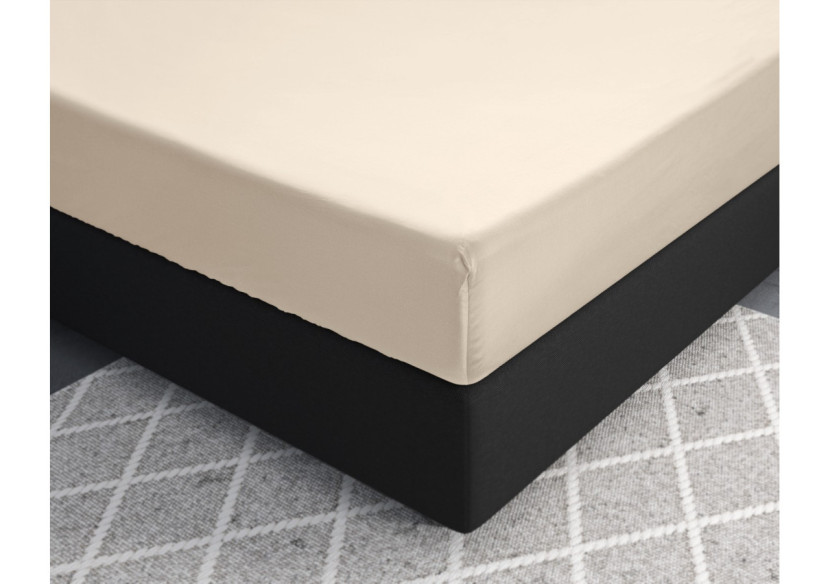 Housse de Matelas Satinée Sable - 140 x 200 cm, Coton Satin - 17015346 - Primaviera Deluxe