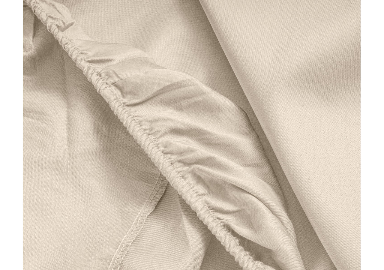 Housse de Matelas Satinée Sable - 160 x 200 cm, Coton Satin - 17015347 - Primaviera Deluxe