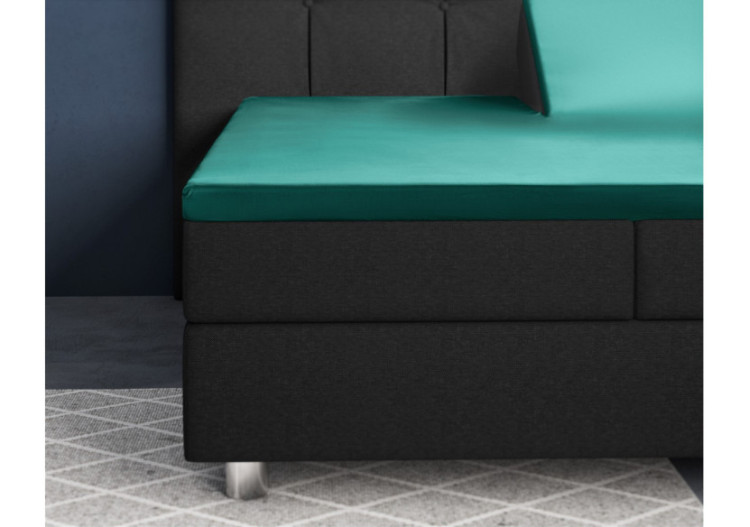 Housse de Matelas Splittopper en Satin Vert Foncé - 180 x 220 cm - 17015399 - Primaviera Deluxe