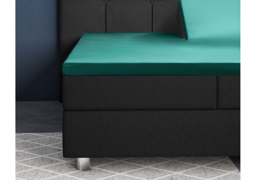 Housse de Matelas Splittopper en Satin Vert Foncé - 180 x 220 cm - 17015399 - Primaviera Deluxe